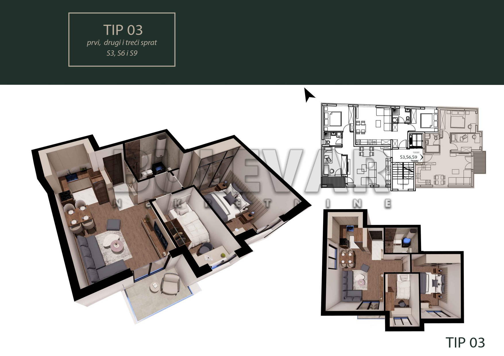 Dvoiposoban stan Pantelej(Niš) 50,09m², 3 sprat — slika 22