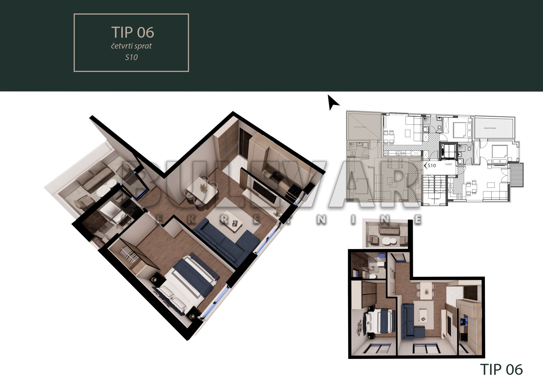 Dvosoban stan Pantelej(Niš) 49,49m², 4 sprat — slika 22