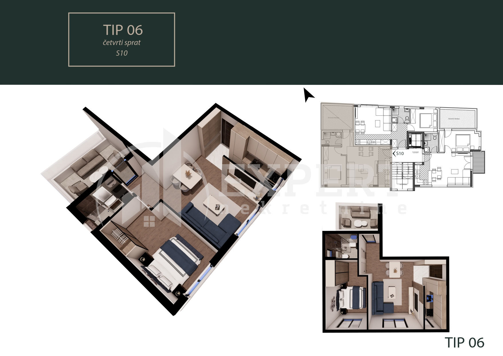 Dvosoban stan Pantelej(Niš) 49,49m², 4 sprat — slika 23