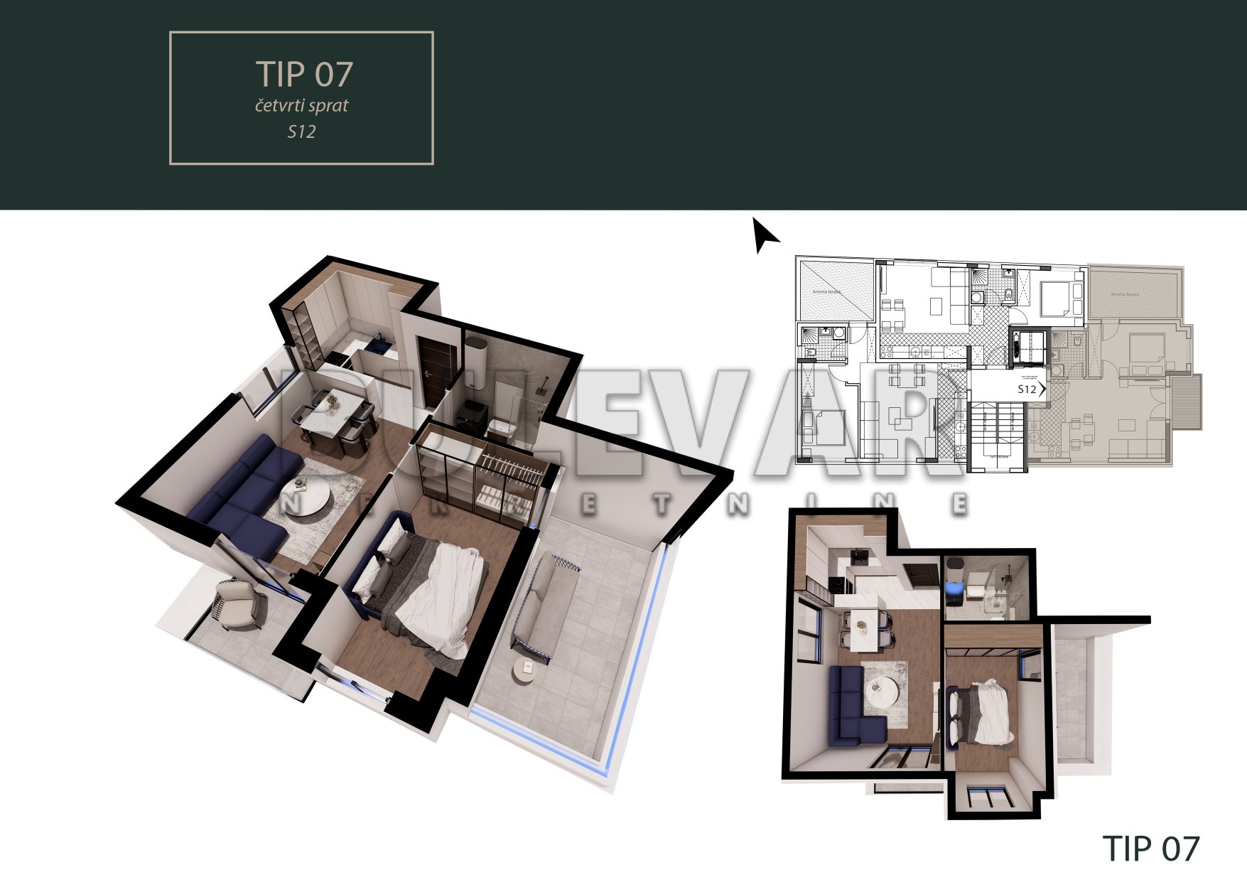 Dvosoban stan Pantelej(Niš) 49,96m², 4 sprat — slika 22