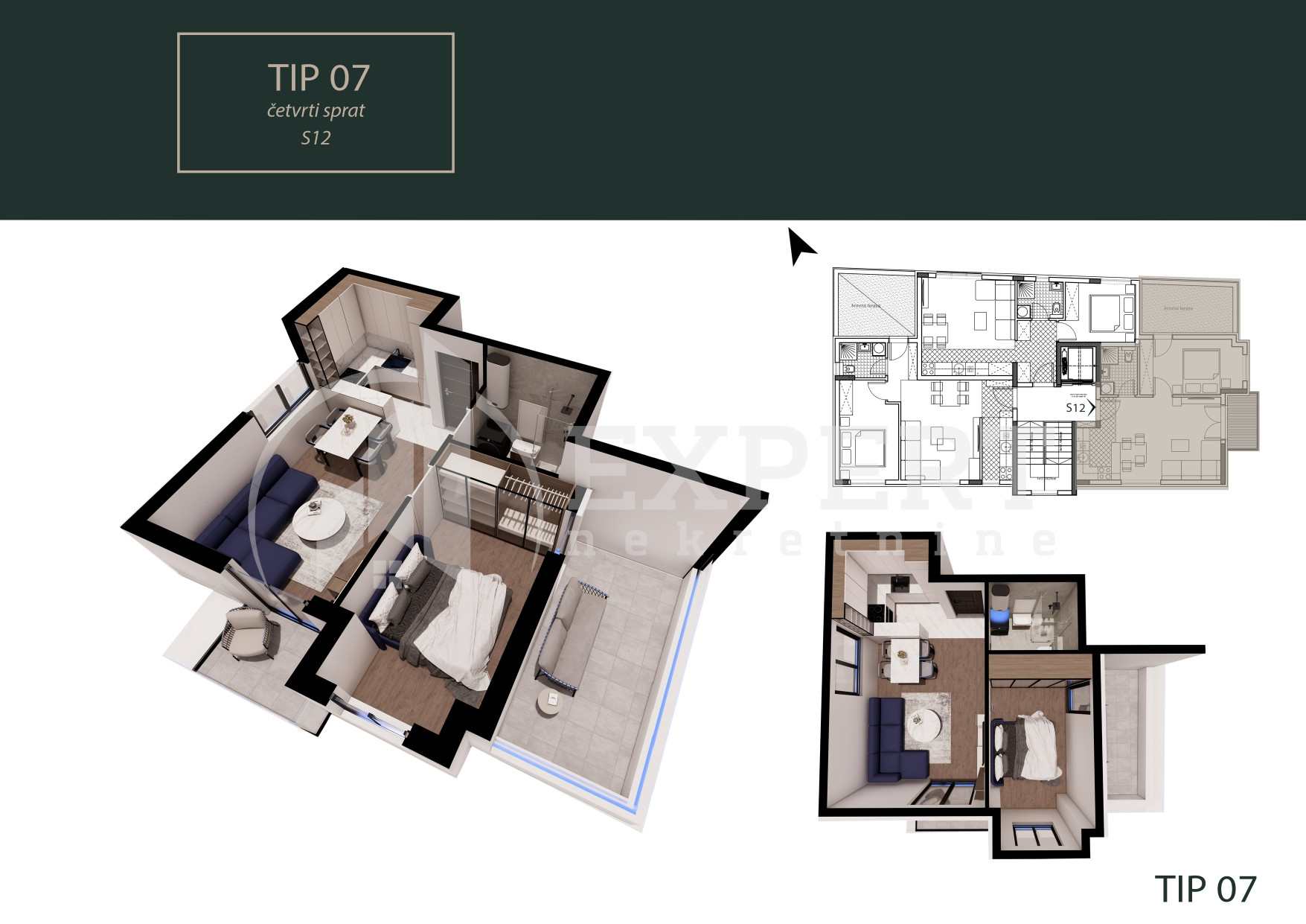 Dvosoban stan Pantelej(Niš) 49,96m², 4 sprat — slika 23