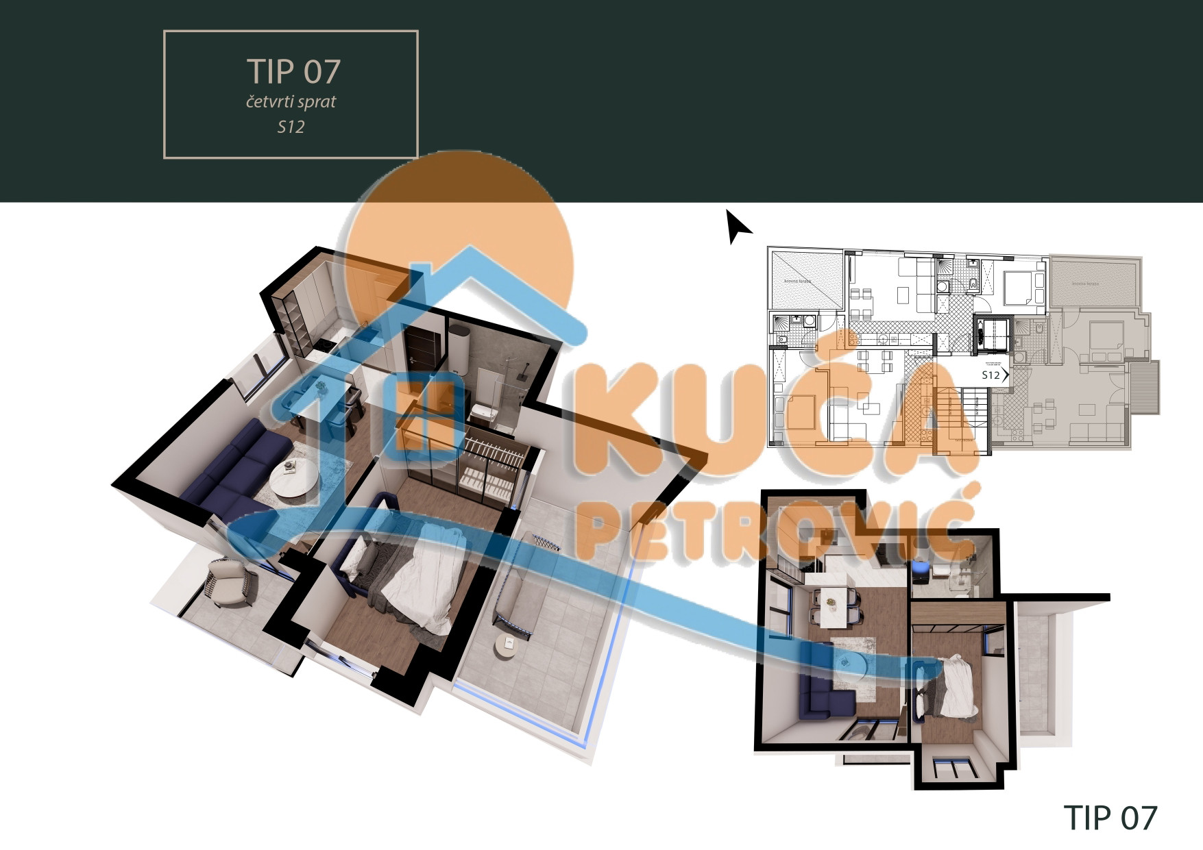 Dvosoban stan Pantelej(Niš) 49,96m², 4 sprat — slika 24