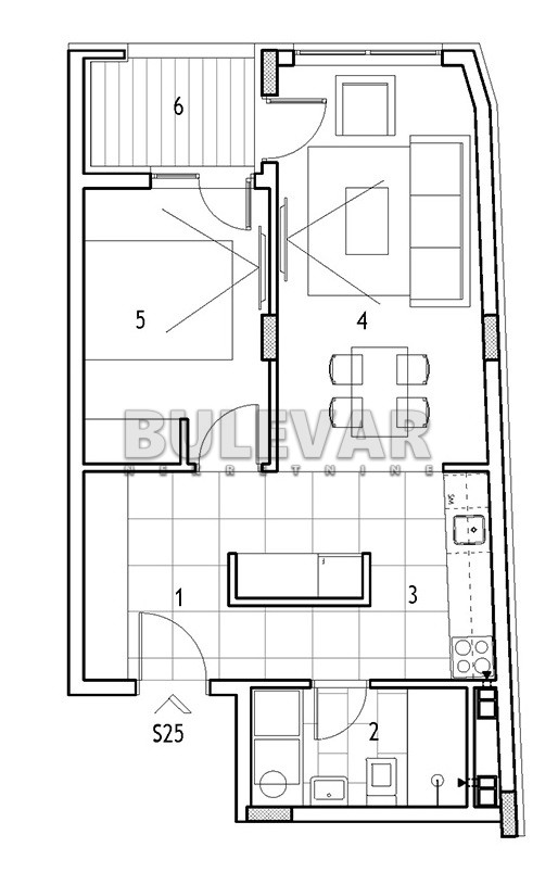 Dvosoban stan Dom zdravlja 45,4m², 3 sprat — slika 11