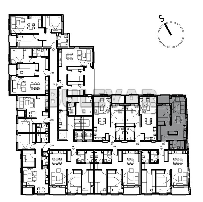Dvosoban stan Dom zdravlja 45,4m², 3 sprat — slika 18