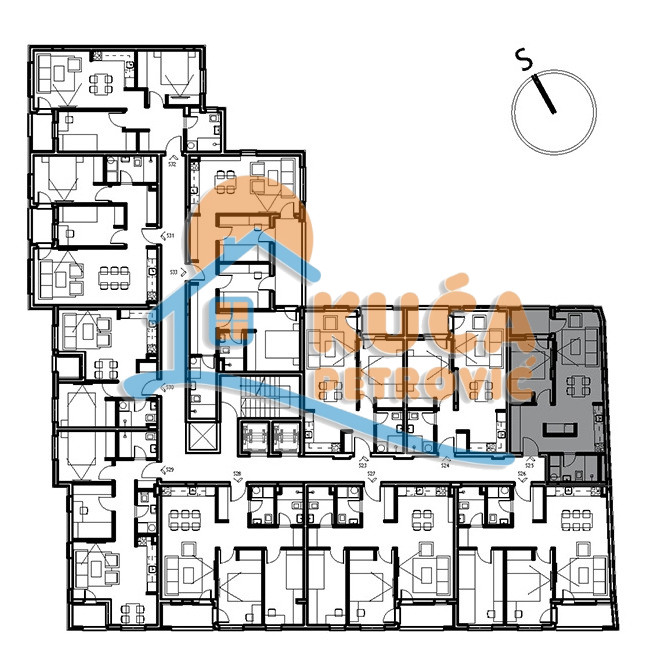 Dvosoban stan Dom zdravlja 45,4m², 3 sprat — slika 20