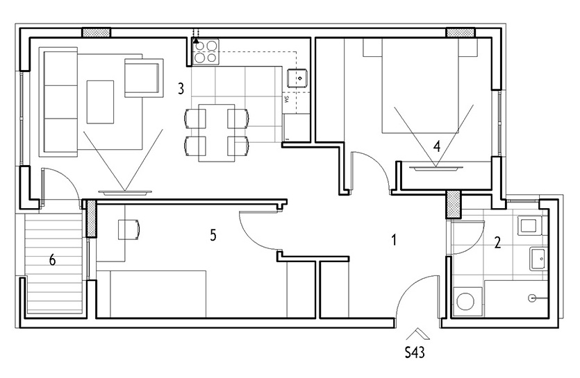 Trosoban stan Dom zdravlja 55,2m², 4 sprat — slika 12