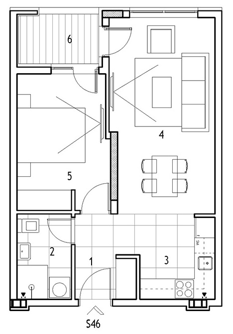 Dvosoban stan Dom zdravlja 43,91m², 5 sprat — slika 12