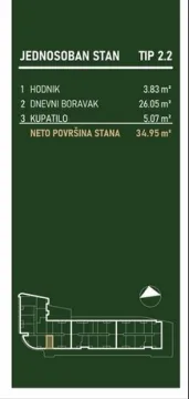 Novogradnja Šopen park Niš — fotografija jednosoban 6