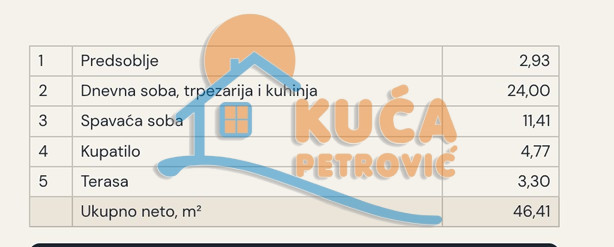 Dvosoban stan Pantelej(Niš) 45,02m², 2 sprat — slika 20