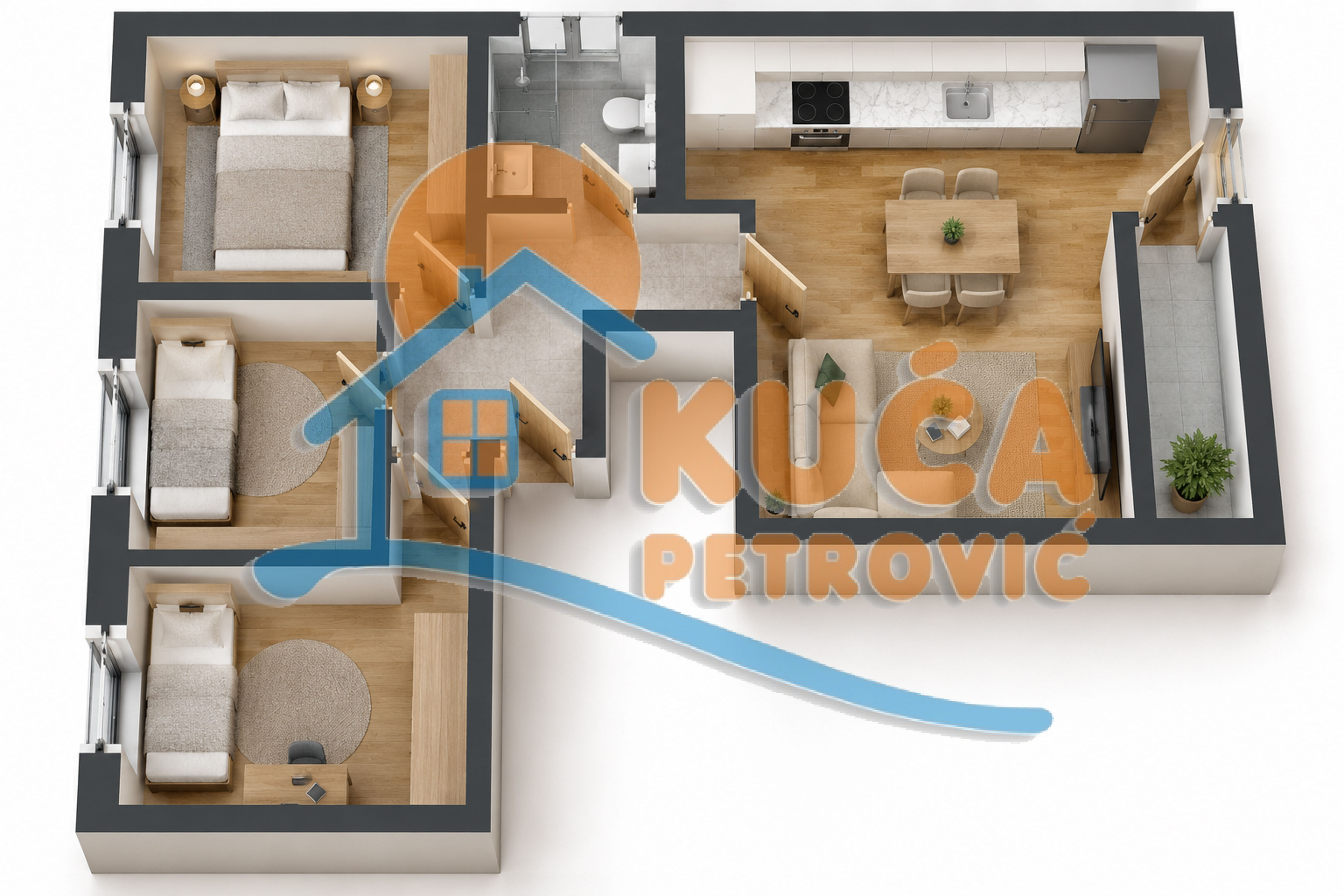 Četvorosoban stan Palilula 75m², 1 sprat — slika 80