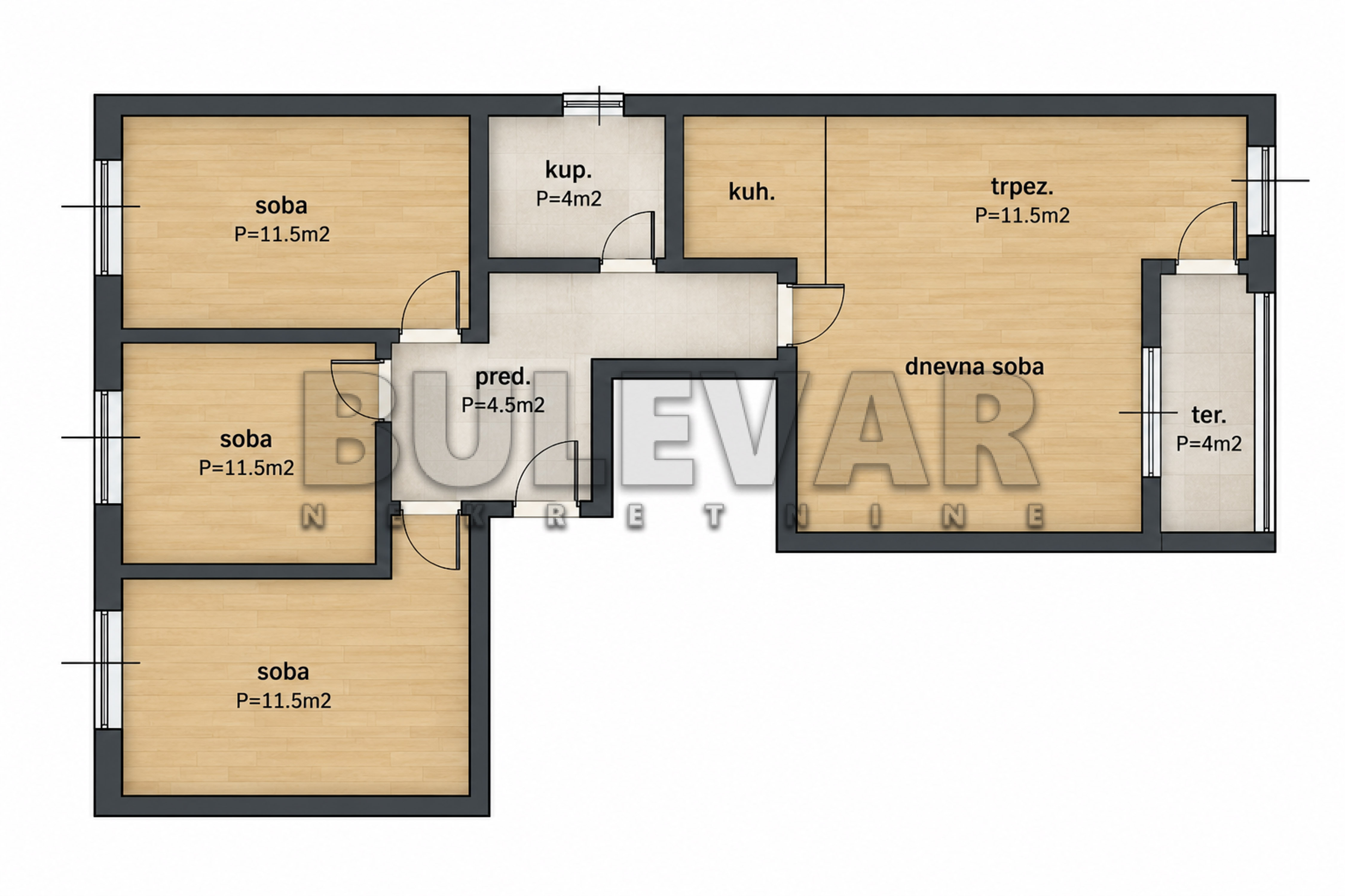 Četvorosoban stan Palilula 75m², 1 sprat — slika 82