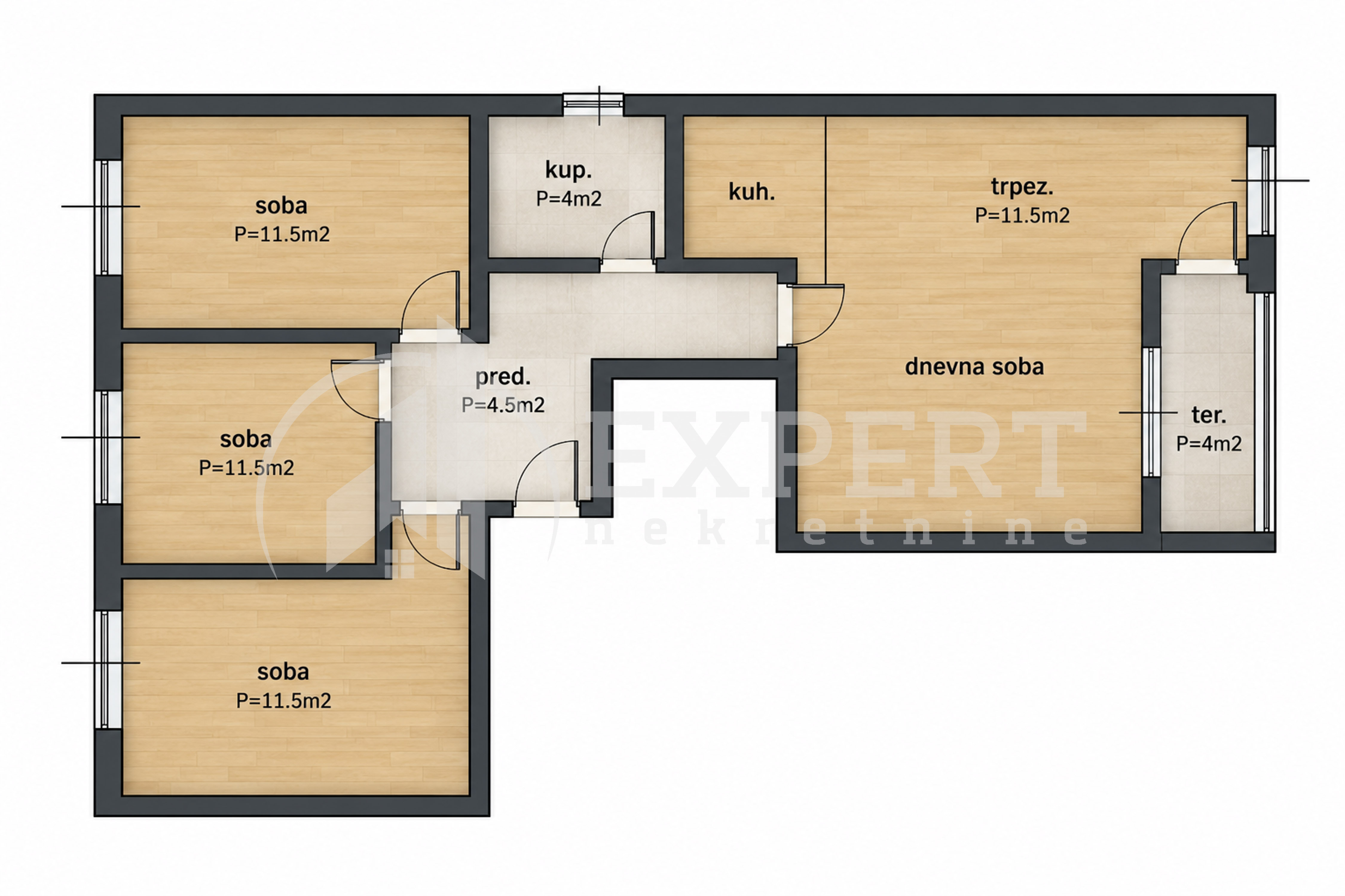Četvorosoban stan Palilula 75m², 1 sprat — slika 83