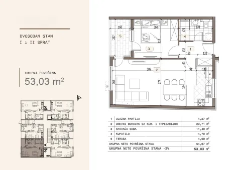Stambena zgrada — Ledena Stena Niš — Dvosoban u izgradnji
