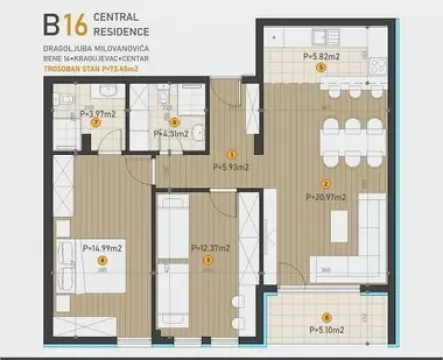 Novogradnja Central Residence Niš — fotografija četvorosoban 2