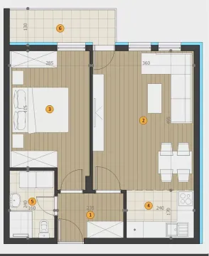Novogradnja Central Residence Niš — fotografija dvosoban 2