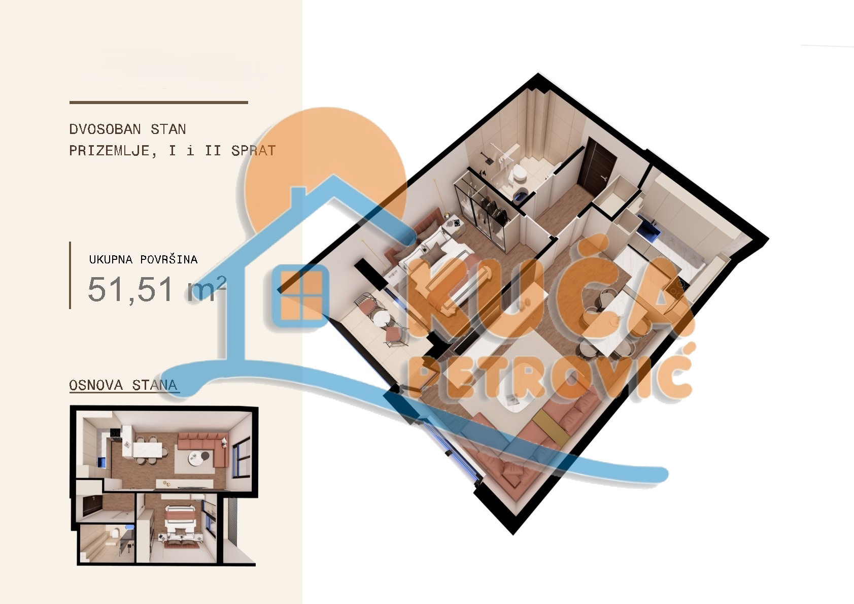 Dvosoban stan Ledena stena 51,51m², 0 sprat — slika 20