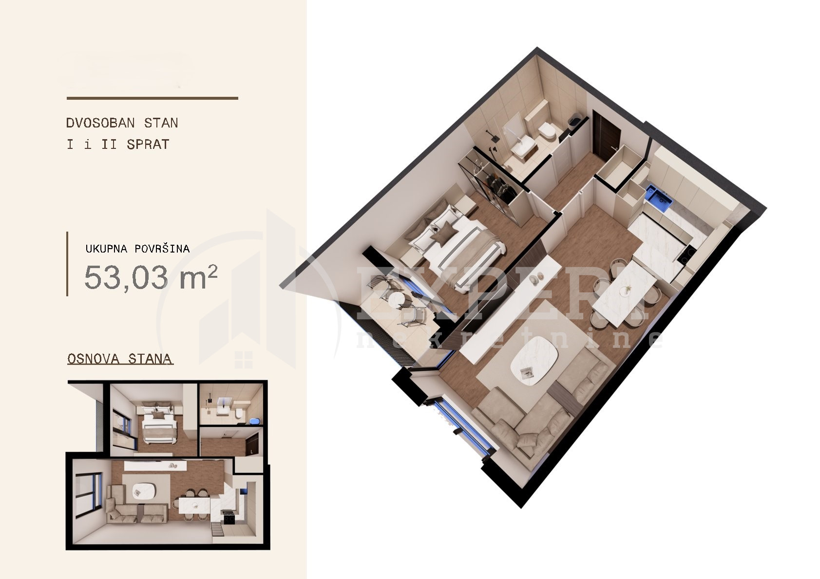 Dvosoban stan Ledena stena 53,03m², 1 sprat — slika 19