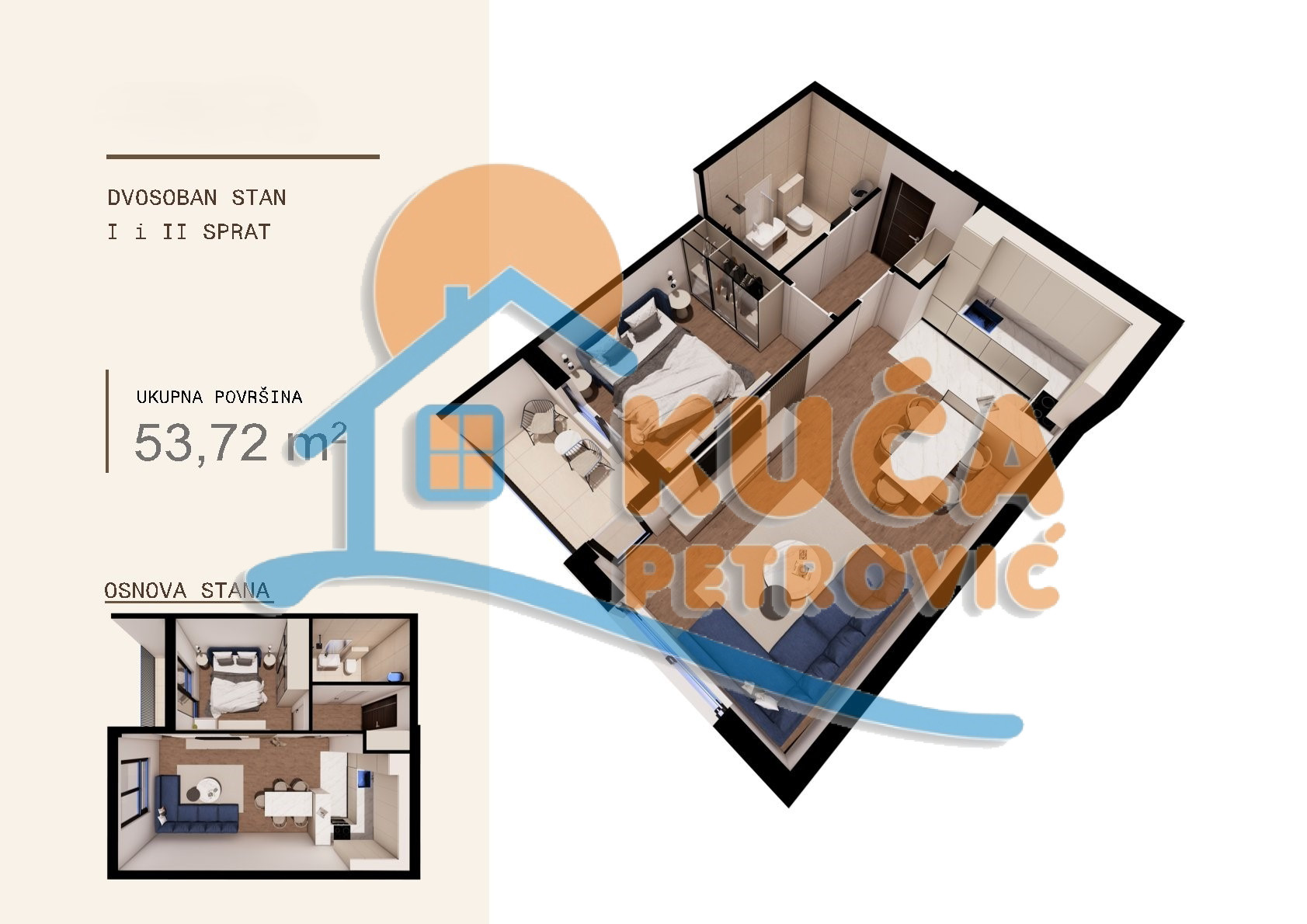 Dvosoban stan Ledena stena 53,72m², 1 sprat — slika 20