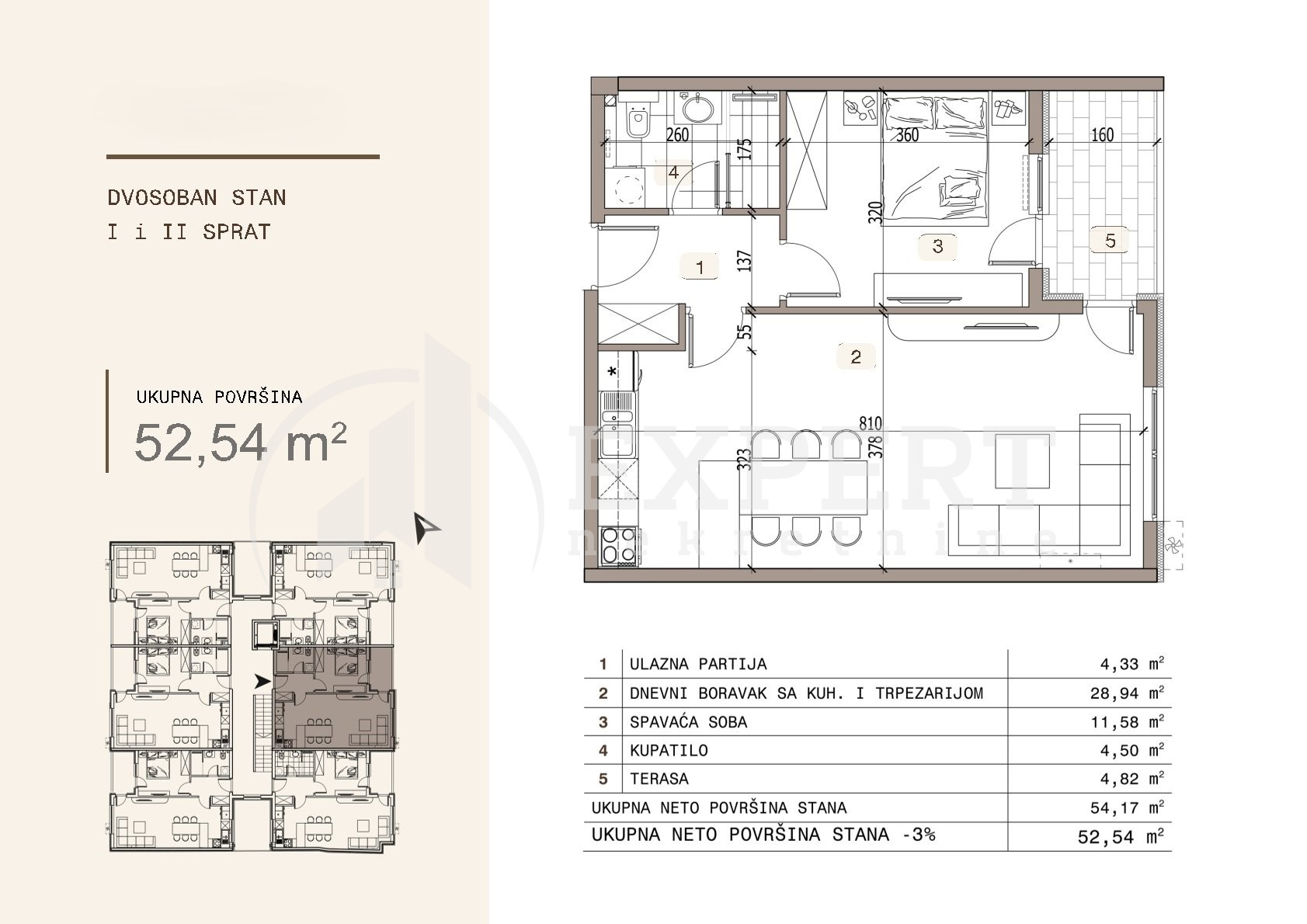 Dvosoban stan Ledena stena 52,54m², 1 sprat — slika 15