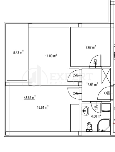 Dvoiposoban stan Tutinović podrum 48,67m², 1 sprat — slika 11