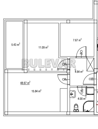 Dvoiposoban stan Tutinović podrum 48,67m², 3 sprat — slika 6