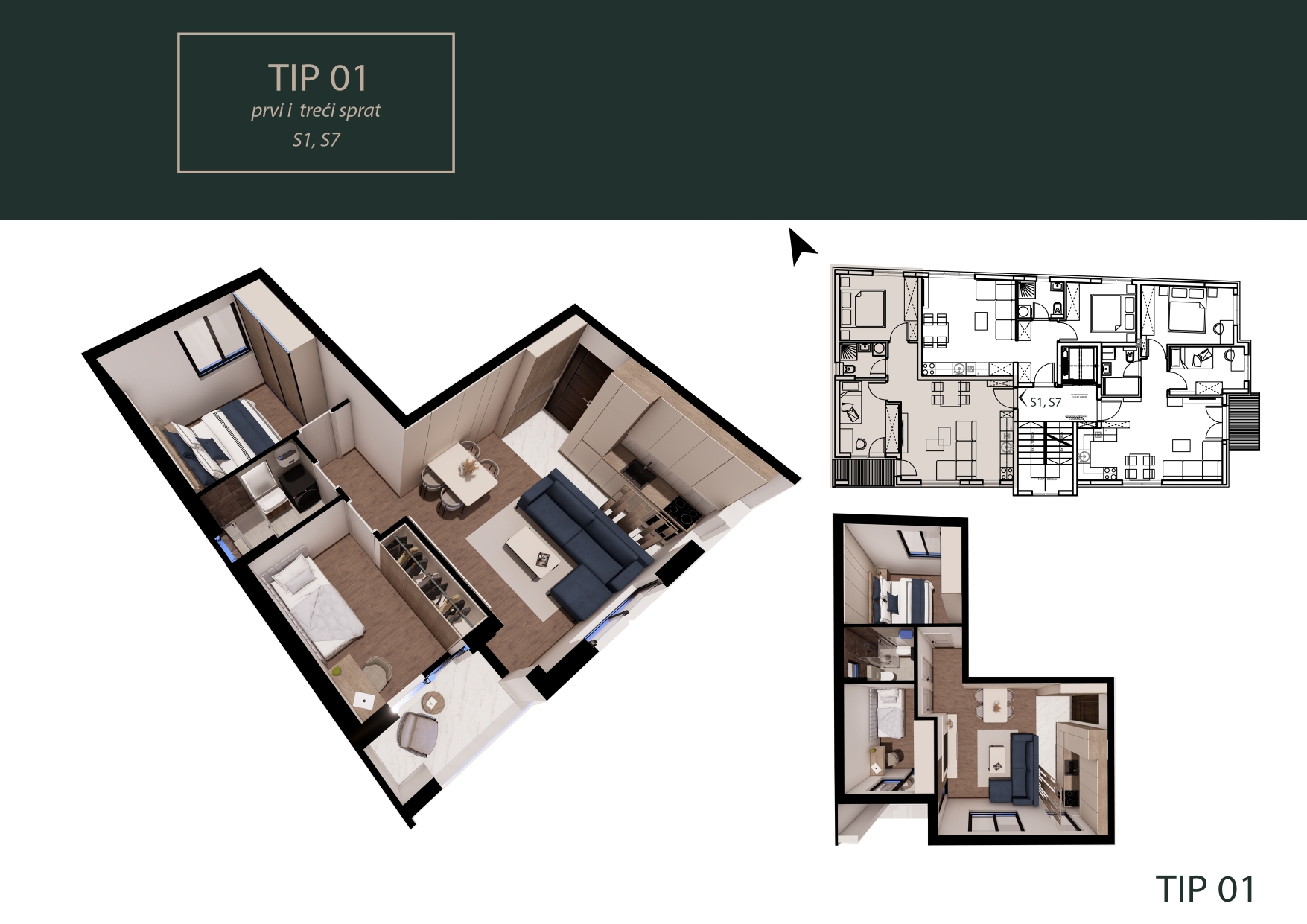 Dvoiposoban stan Pantelej(Niš) 49,95m², 3 sprat — slika 21