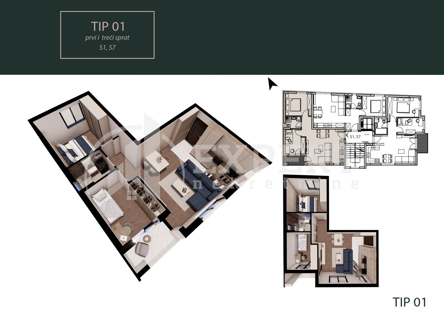 Dvoiposoban stan Pantelej(Niš) 49,95m², 3 sprat — slika 23