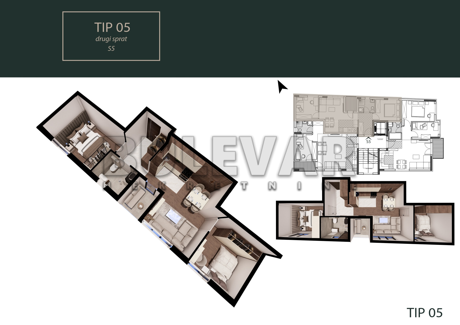 Dvoiposoban stan Pantelej(Niš) 44,37m², 2 sprat — slika 22
