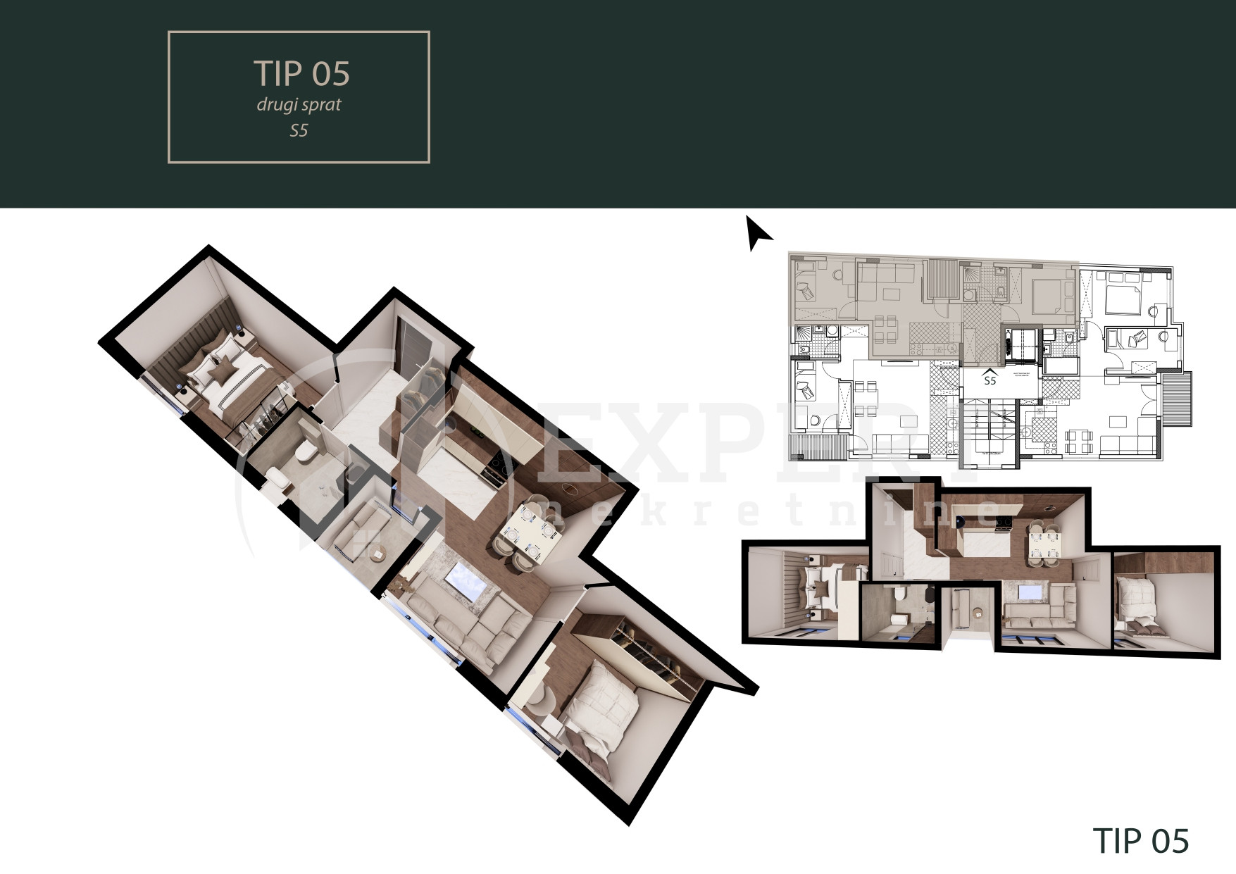 Dvoiposoban stan Pantelej(Niš) 44,37m², 2 sprat — slika 23